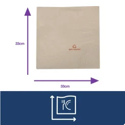 Servietter Tork 477350 - 2-lags 1|4 fold 33cm natur 200stk|pak - 10 stk