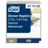 Servietter Tork 477352 2-lags 1|8 fold 39cm natur 1800 servietter