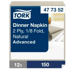 Servietter Tork 477352 2-lags 1|8 fold 39cm natur 1800 servietter