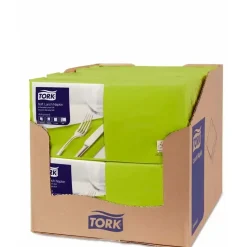 Servietter Tork 3-lags limegrøn 33cm 150stk/pak - 10 stk