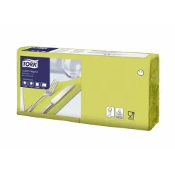 Servietter Tork 3-lags limegrøn 33cm 150stk/pak - 10 stk