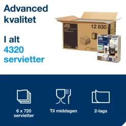 Servietter - Tork Xpressnap Fit 12830 - Natur - 2-lags - N14 - 4320 stk.