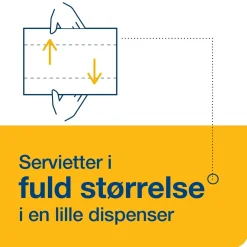 Serviet til dispenser, Tork 12830 Xpressnap Fit N14 2-lags interfold - 21,3x16,5cm natur - 4320 stk
