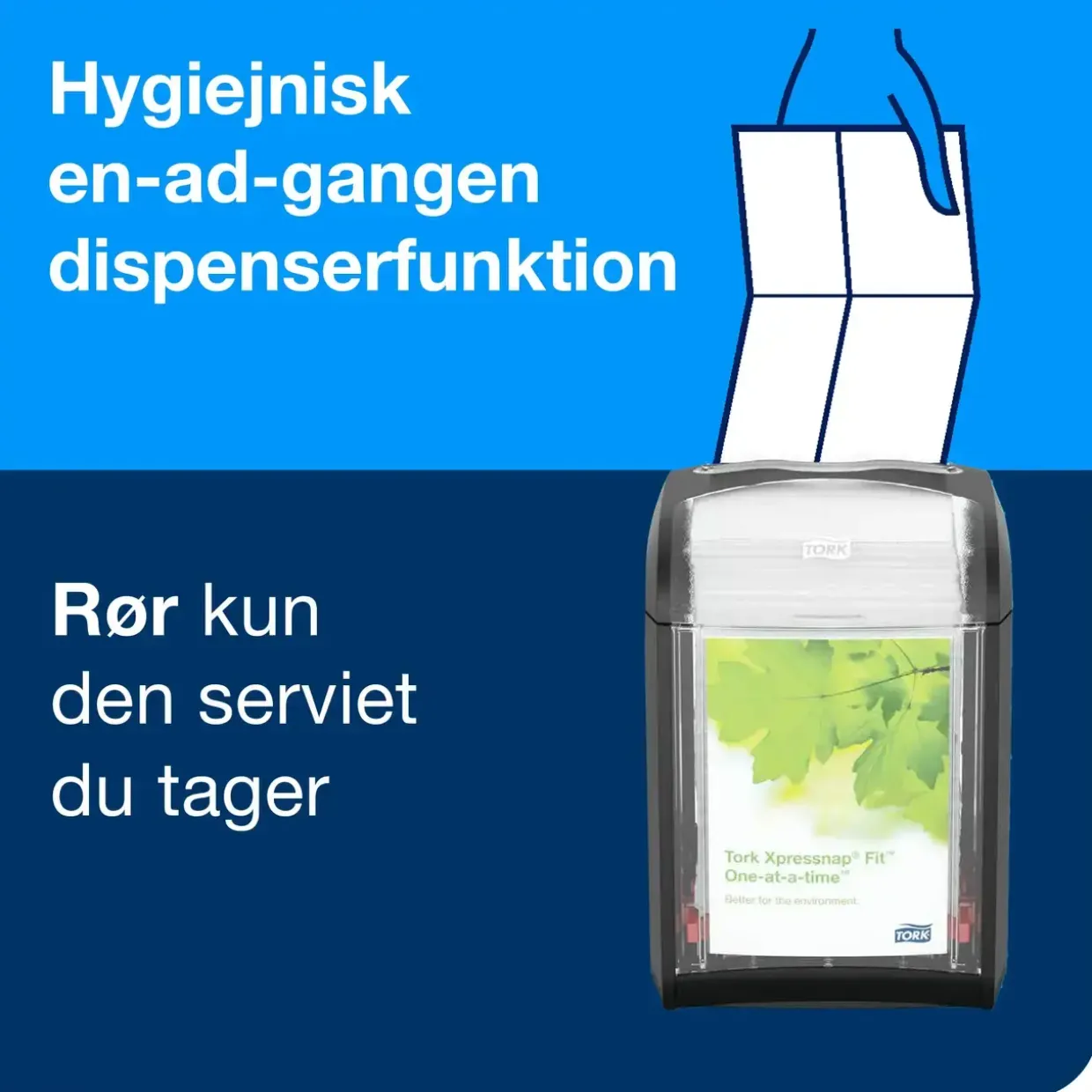 Serviet til dispenser, Tork 12830 Xpressnap Fit N14 2-lags interfold - 21,3x16,5cm natur - 4320 stk