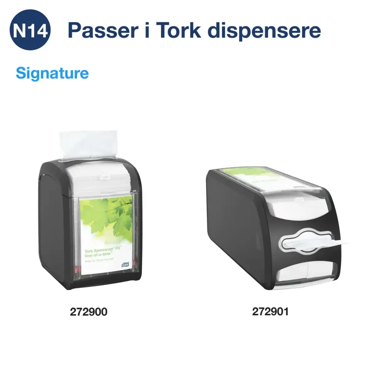 Serviet til dispenser, Tork 12830 Xpressnap Fit N14 2-lags interfold - 21,3x16,5cm natur - 4320 stk
