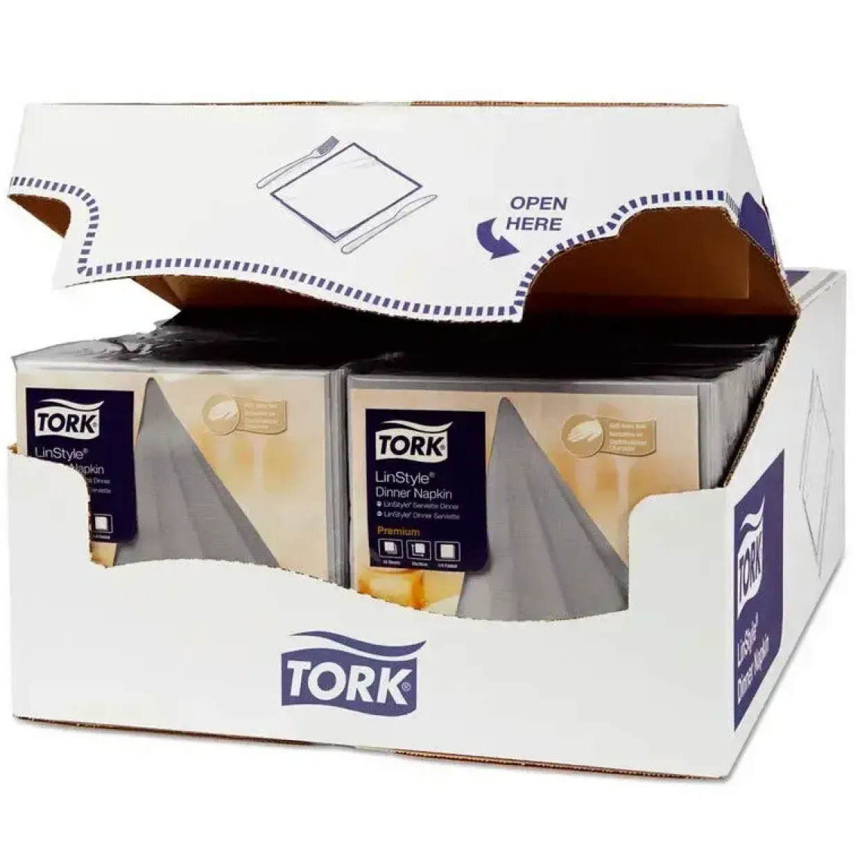 Serviet Tork Linstyle grå 39x39cm 1/4 fold 50stk/pak - 12 stk