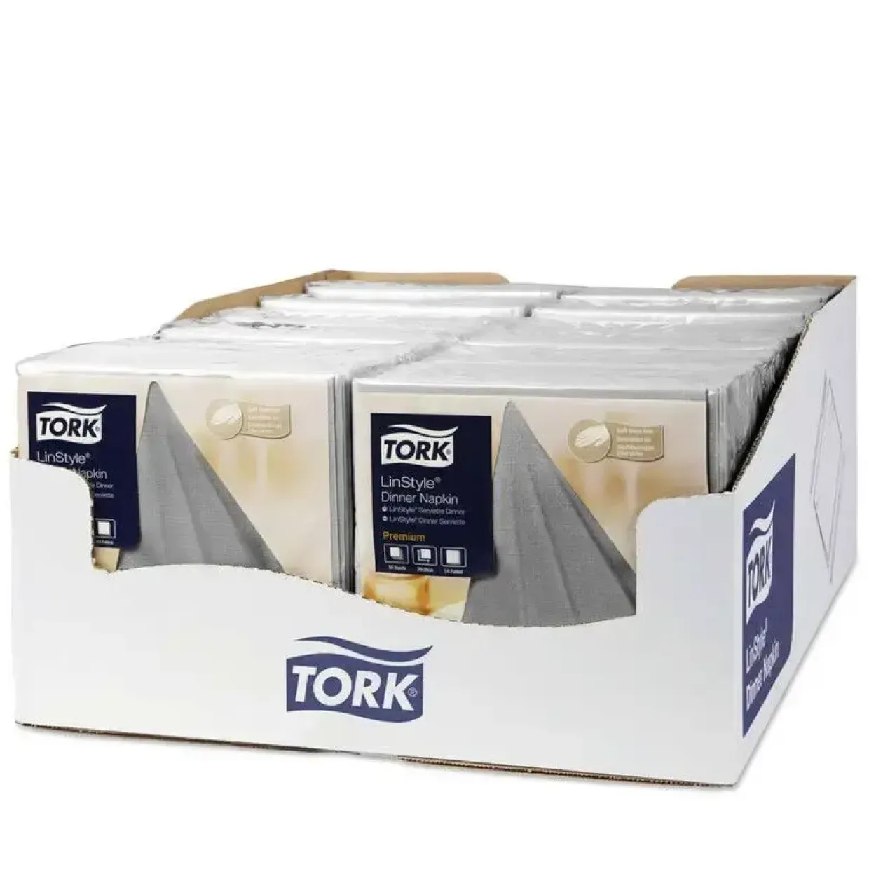 Serviet Tork Linstyle grå 39x39cm 1/4 fold 50stk/pak - 12 stk