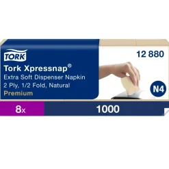 Serviet Tork 12880 Xpressnap® Ekstra blød natur 21,6 x 16,5 cm 2 fold - 8000 stk