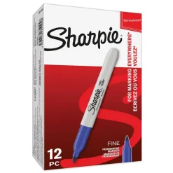 Sharpie tusser Fine Permanent Marker - Blå 1,0 mm - Køb minimum 12 stk.