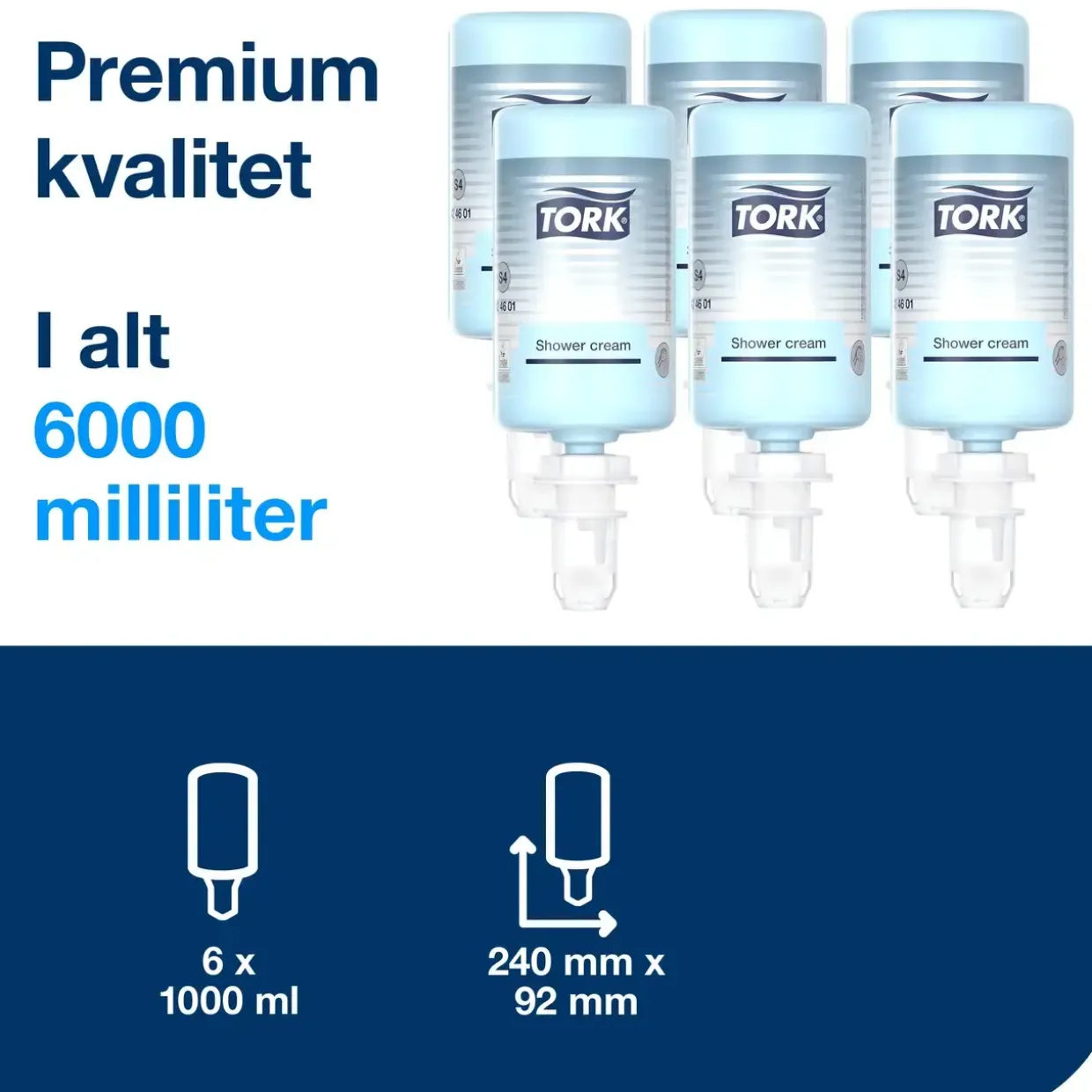 Shower Cream - Tork 424601 - Flydende - 1 l - 6 stk/pak