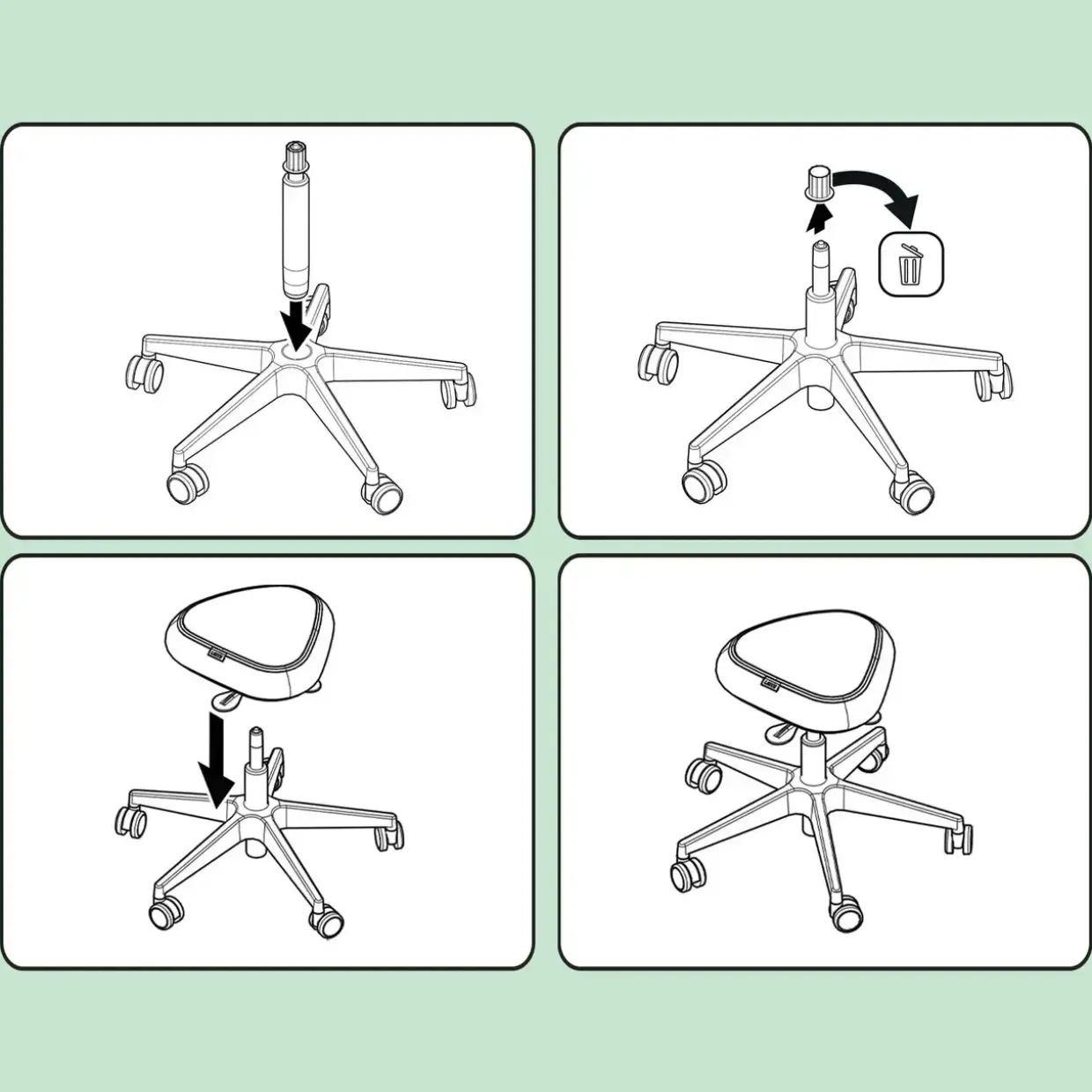 Siddestol m/hjul – Leitz Ergo Active – Comfort – Grå