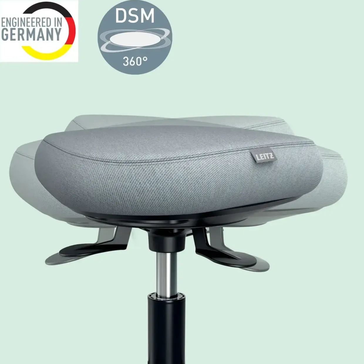 Siddestol m/hjul – Leitz Ergo Active – Comfort – Grå