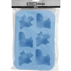 Silikoneform, hulstr. 60x75 mm, 12,5 ml, lyseblå, julestrømper- og klokker, 1pk.