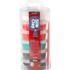 Silk Clay® assorteret farver jul | 6 x 14 gram