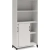 Skab med skydedøre - DNA kontormøbel - 800 x 1660 mm - Lys grå/Sort - 2A4