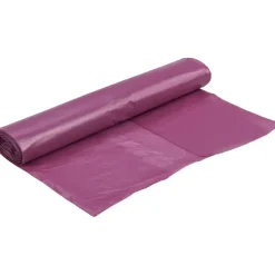 Sæk, C-fold, 40 l, transparent lilla, LDPE/genanvendt, 55x80cm - 28 ruller