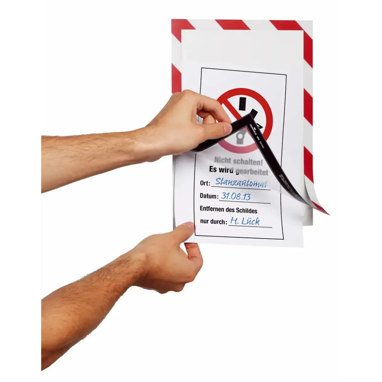 Skifteramme Duraframe Security A4 magnetisk m/grøn/hvid ramme 2stk/pak
