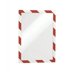 Skifterammer - DURAFRAME® Security magnetisk A4 m|rød|hvid ramme - 2 stk