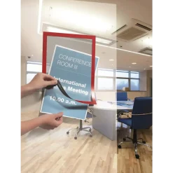 Skifterammer - selvklæbende A4 DURAFRAME® magnetisk med rød ramme - 2 stk.