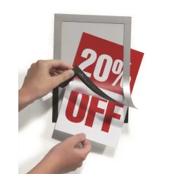 Skifteramme - selvklæbende A5 DURAFRAME® magnetisk med sølvramme - 2 stk.