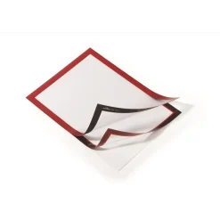 Skifteramme - selvklæbende A3 DURAFRAME® magnetisk med rød ramme - 2 stk.