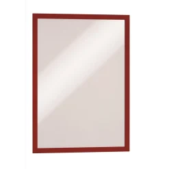 Skifteramme - selvklæbende A3 DURAFRAME® magnetisk med rød ramme - 2 stk.