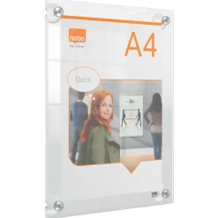 Skilteholder – Nobo Akryl Premium Plus – A4 – med sugekop