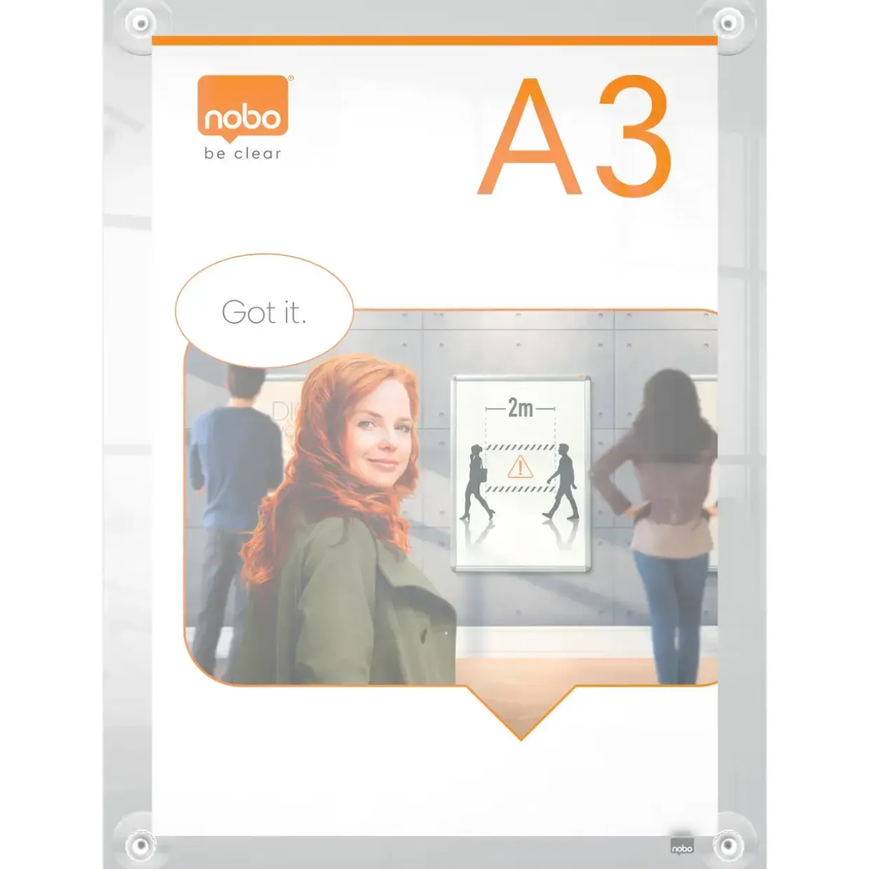 Skilt m. sugekop Nobo Akryl Premium Plus A3