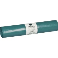 Sække Abena Poly-Line 160 L blå LDPE regenerat 90x110cm med tryk - 25 stk pr rulle - 10 ruller