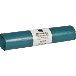 Sække Abena Poly-Line 120 L blå LDPE regenerat 70x110cm - 25 stk pr rulle - 10 ruller