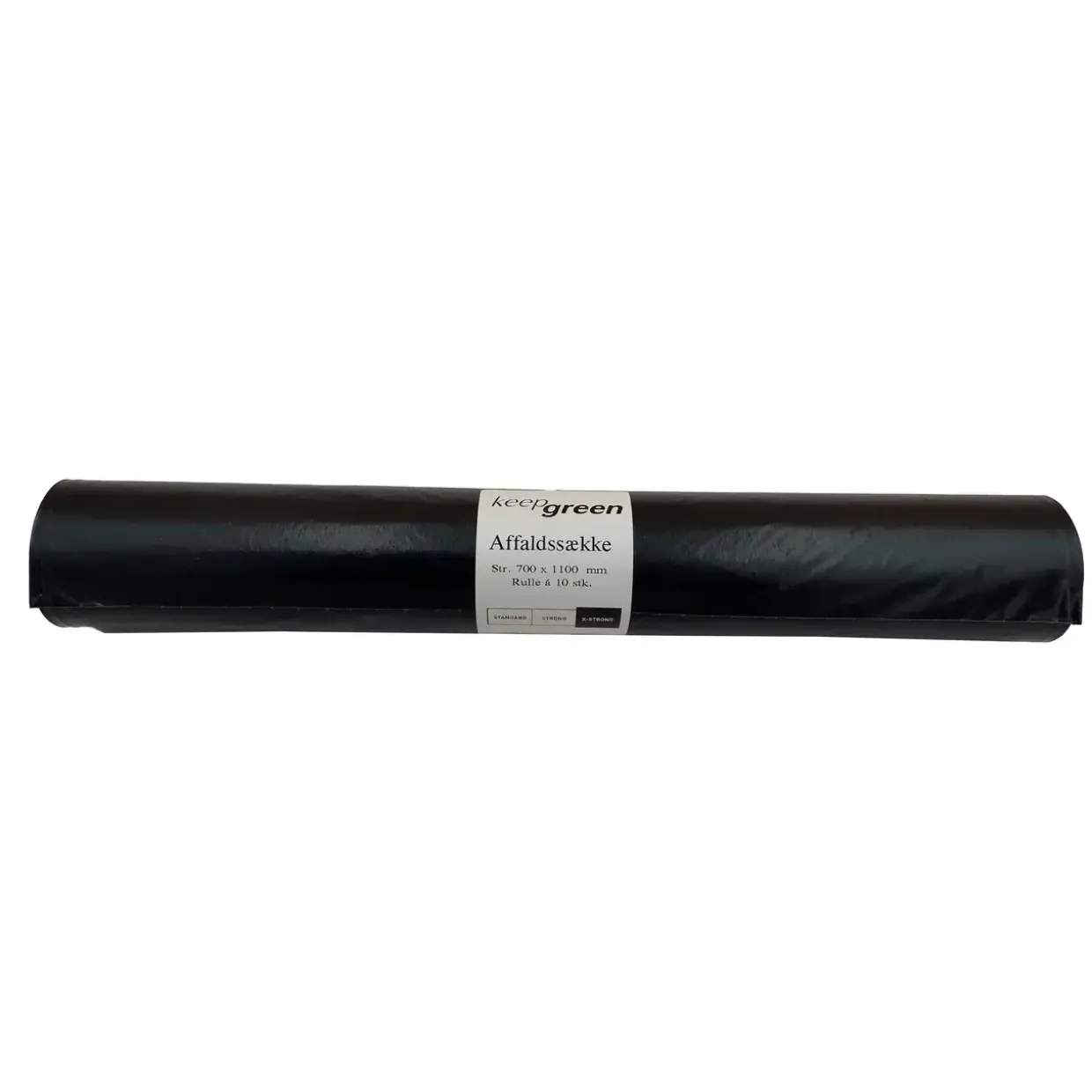 Sæk KeepGreen 100ltr B700xL1100mm 70my Strong Sort - 12 rl x 10 stk/krt