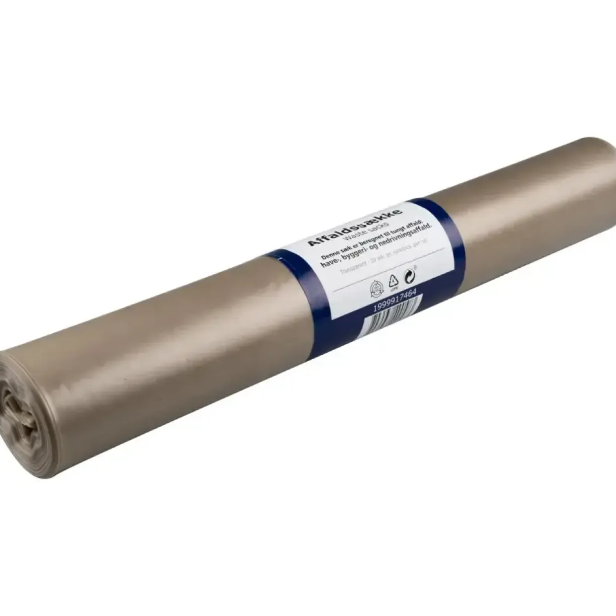 Sæk klar LDPE genanvendt 88x110cm 10 stk pr rulle - 10 ruller