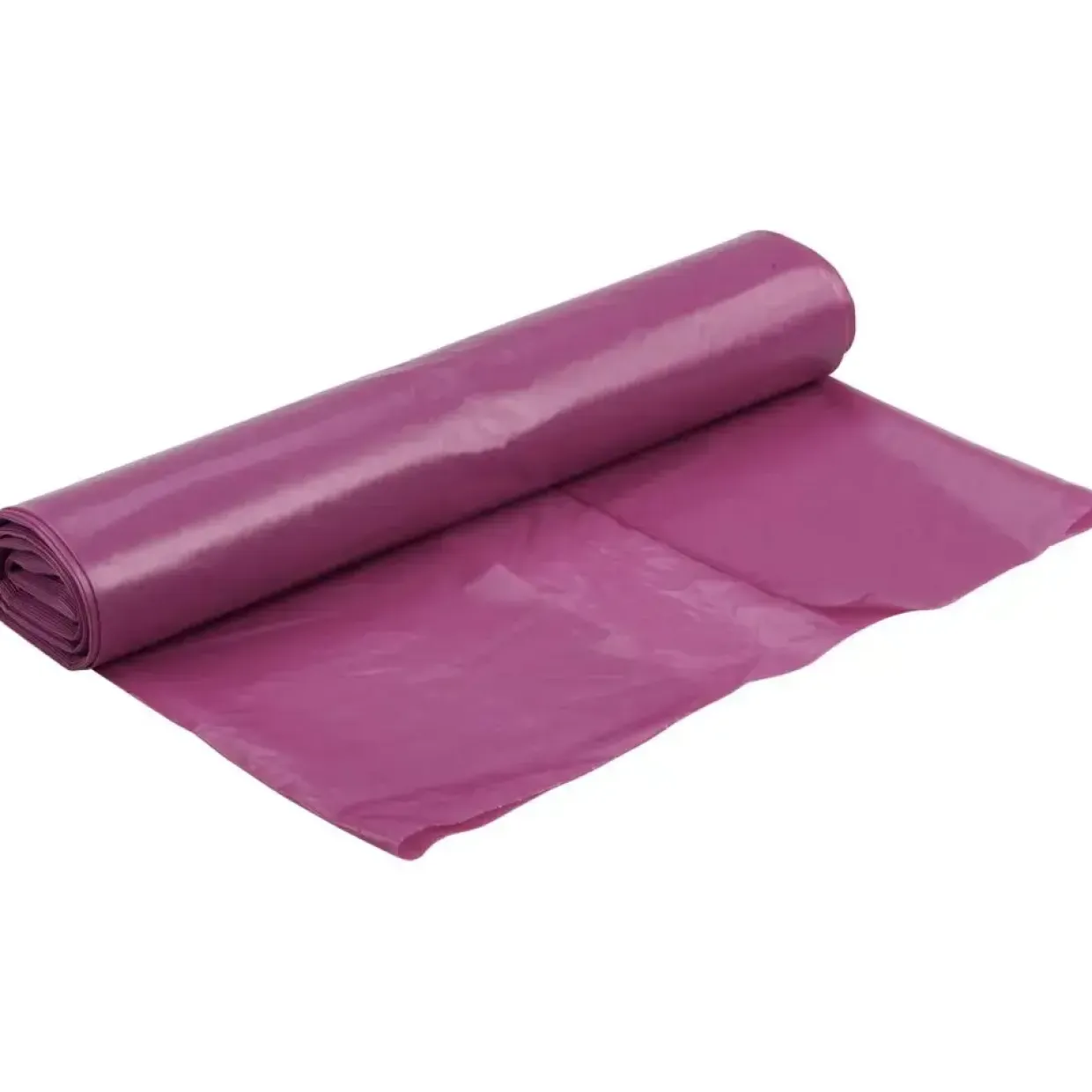 Sæk, 60 l, C-fold, transparent lilla, LDPE/genanvendt, 55x103cm - 22 ruller
