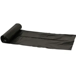 Sæk, 170 l, sort, LDPE/genanvendt, 80x125cm - 6 ruller