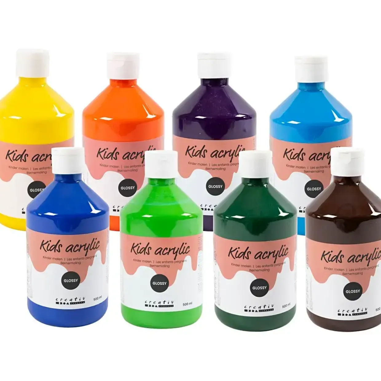 Skole Akrylmaling Blank - 8 x 500 ml