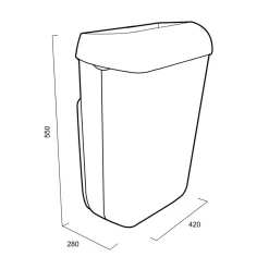Skraldespand, Katrin 91912, Waste Bin, hvid, med låg, 50 Liter