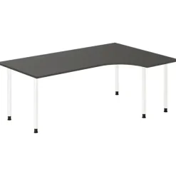 Skrivebord DNA, Antracit 2000x1200 mm Højre I-ben/Hvid