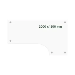 Skrivebord DNA, Antracit 2000x1200 mm Højre I-ben/Hvid