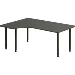 Skrivebord DNA, Antracit 1800x1200 mm Venstre I-ben/Sort