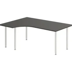 Skrivebord DNA, Antracit 1800x1200 mm Venstre I-ben/Alugrå