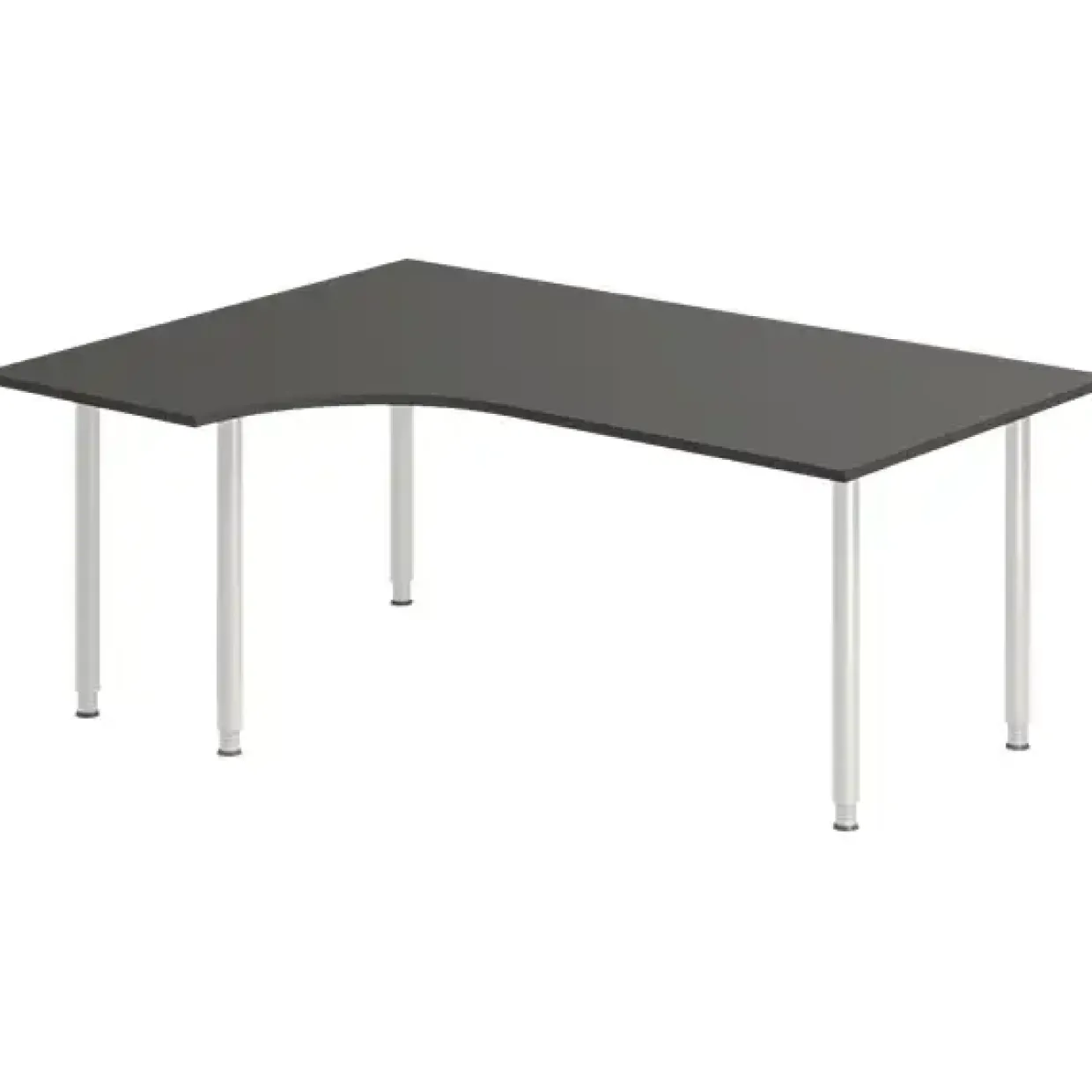 Skrivebord DNA, Antracit 1800x1200 mm Venstre I-ben/Alugrå
