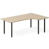 Skrivebord DNA, Eg 1800x1200mm Højre I-ben/Sort