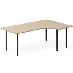 Skrivebord DNA, Eg 1800x1200mm Højre I-ben/Sort