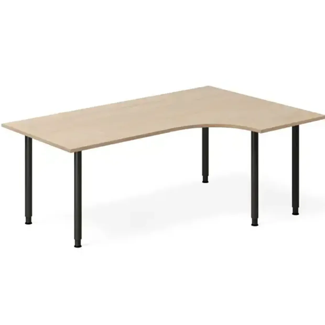 Skrivebord DNA, Eg 1800x1200mm Højre I-ben/Sort