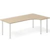 Skrivebord DNA, Eg 2000x1200mm Højre I-ben/Alugrå