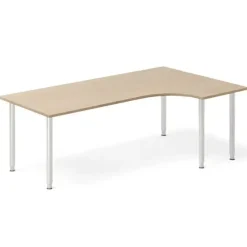 Skrivebord DNA, Eg 2000x1200mm Højre I-ben/Alugrå