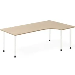 Skrivebord DNA, Eg 2000x1200mm Højre I-ben/Hvid