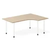 Skrivebord DNA, Eg 1600x1200mm Højre I-ben/Hvid