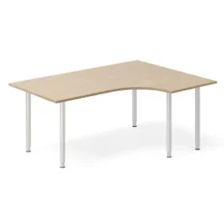 Skrivebord DNA, Eg 1600x1200mm Højre I-ben/Alugrå