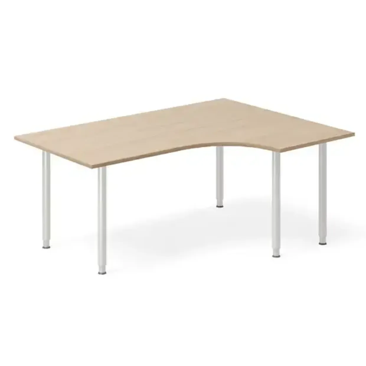 Skrivebord DNA, Eg 1600x1200mm Højre I-ben/Alugrå